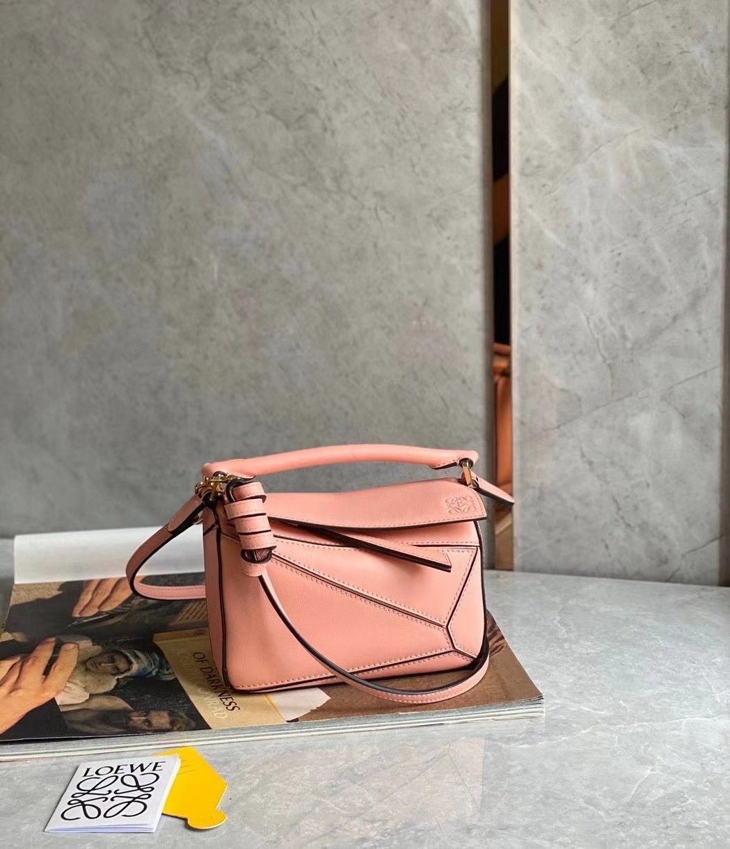 Loewe Puzzle Mini Bag In Blossom Calfskin