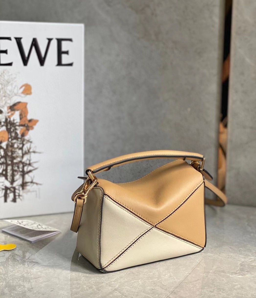 Loewe Puzzle Mini Bag In Dune-Warm Desert Calfskin