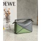 Loewe Puzzle Mini Bag In Asphalt Grey-Nude-Green Calfskin