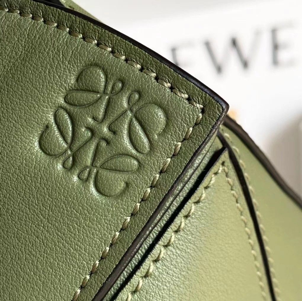 Loewe Puzzle Mini Bag In Avocado Green Calfskin