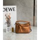 Loewe Puzzle Mini Bag In Brown Grained Calfskin