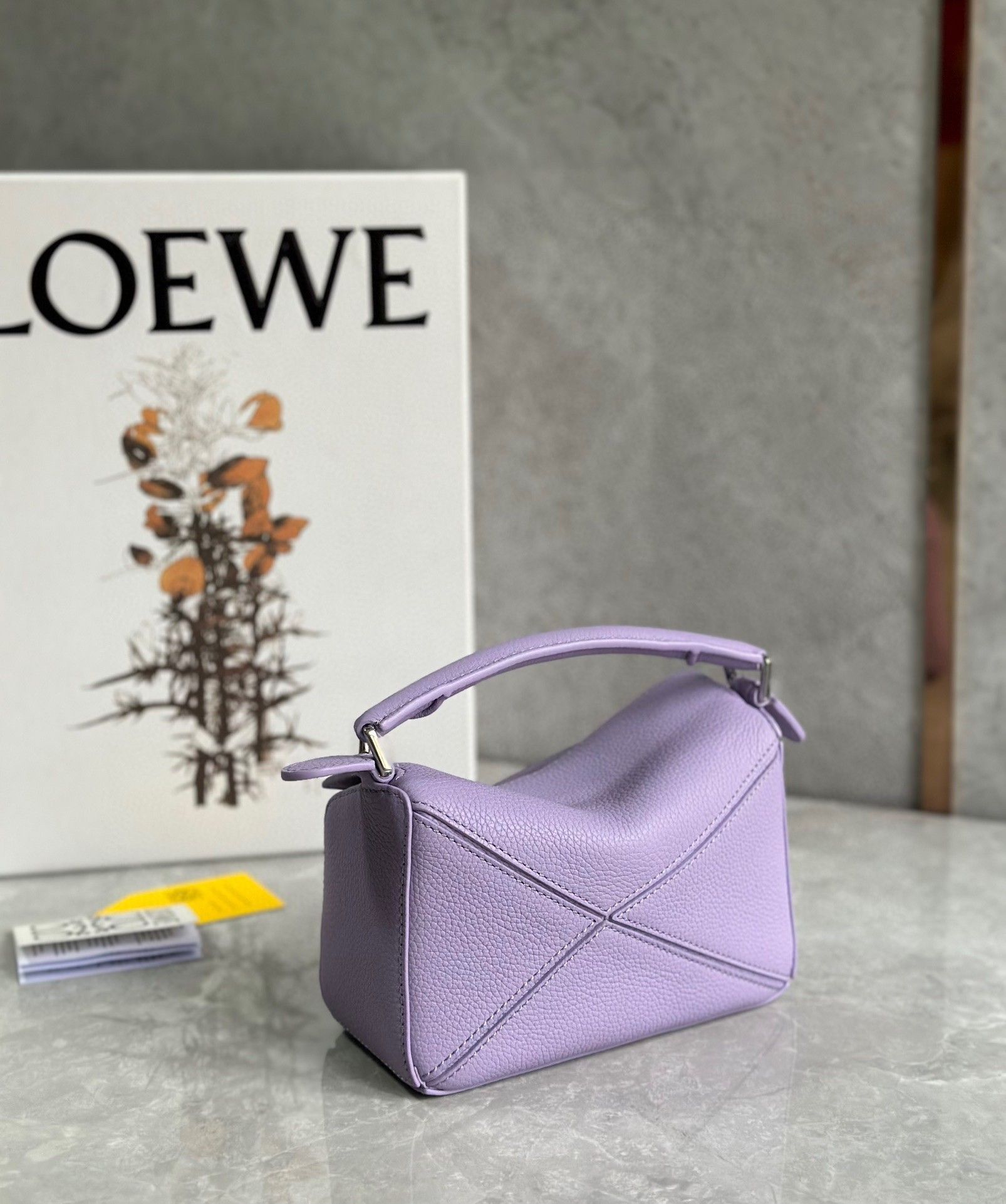 Loewe Puzzle Mini Bag In Lilas Grained Calfskin