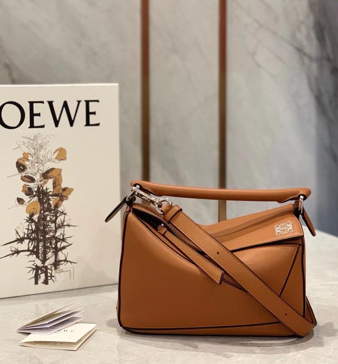 Loewe Puzzle Small Bag In Brown Classic Calfskin