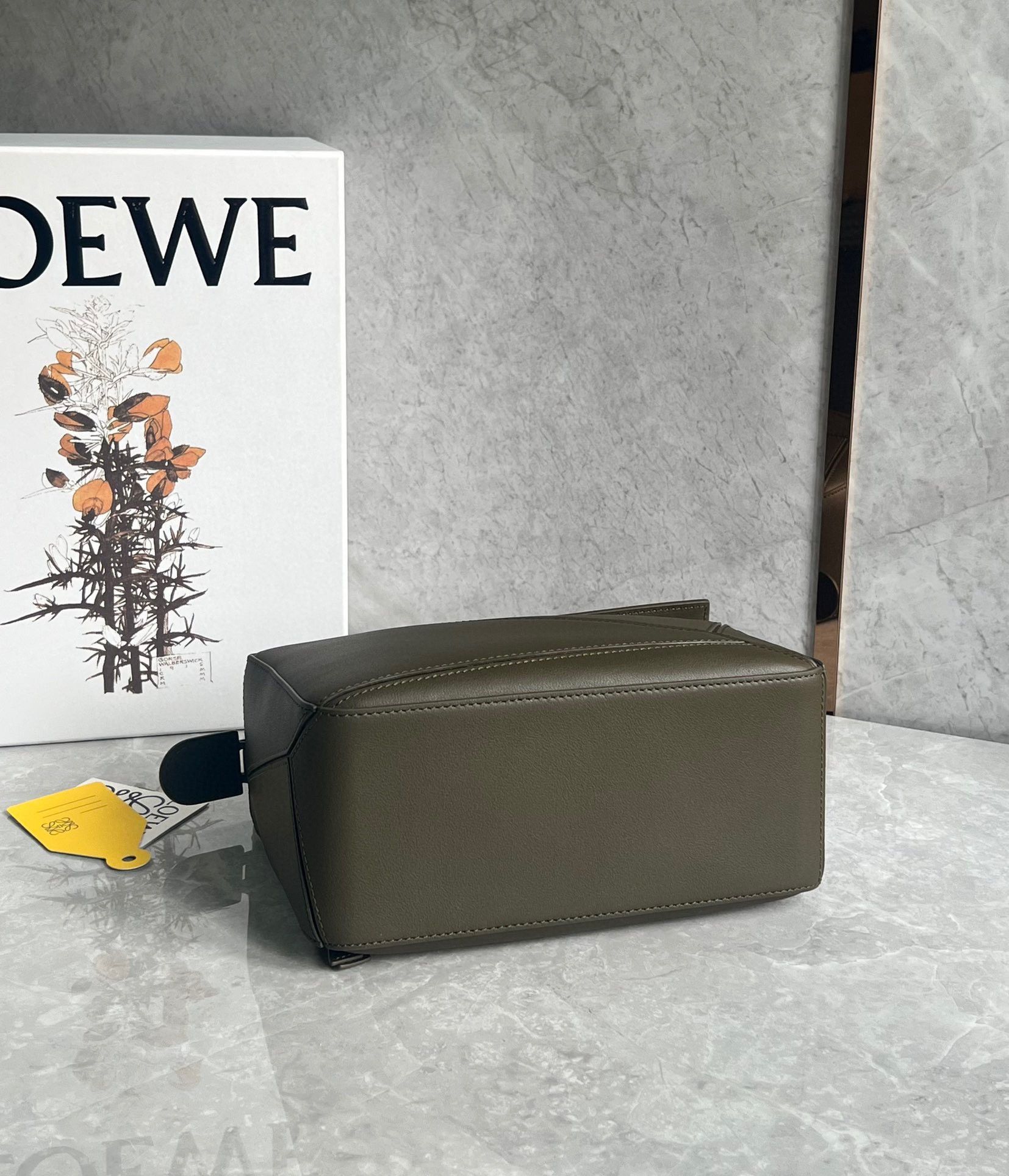 Loewe Puzzle Small Bag In Dark Green Classic Calfskin