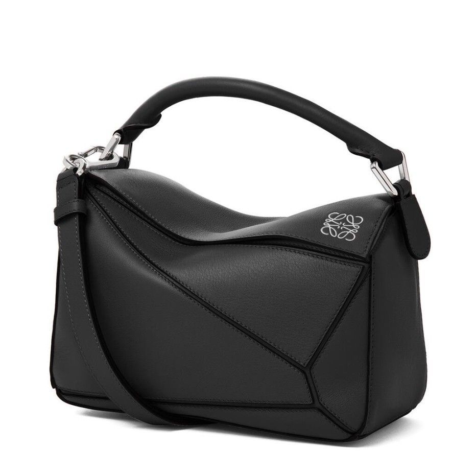 Loewe Puzzle Small Bag In Black Classic Calfskin