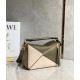 Loewe Puzzle Small Bag In Multicolour Green Calfskin