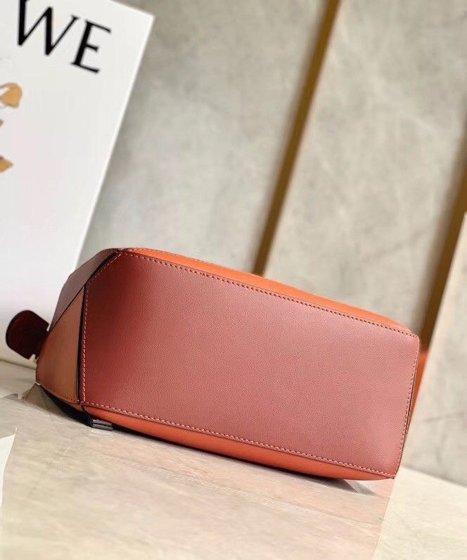 Loewe Puzzle Small Bag In Multicolour Orange Calfskin