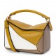 Loewe Puzzle Small Bag In Ochre-White-Taupe Calfskin