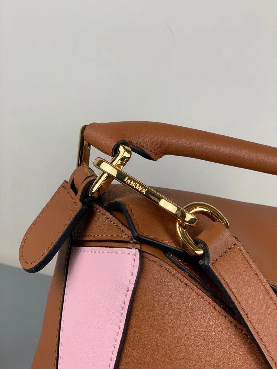 Loewe Puzzle Small Bag In Multicolour Camel Calfskin