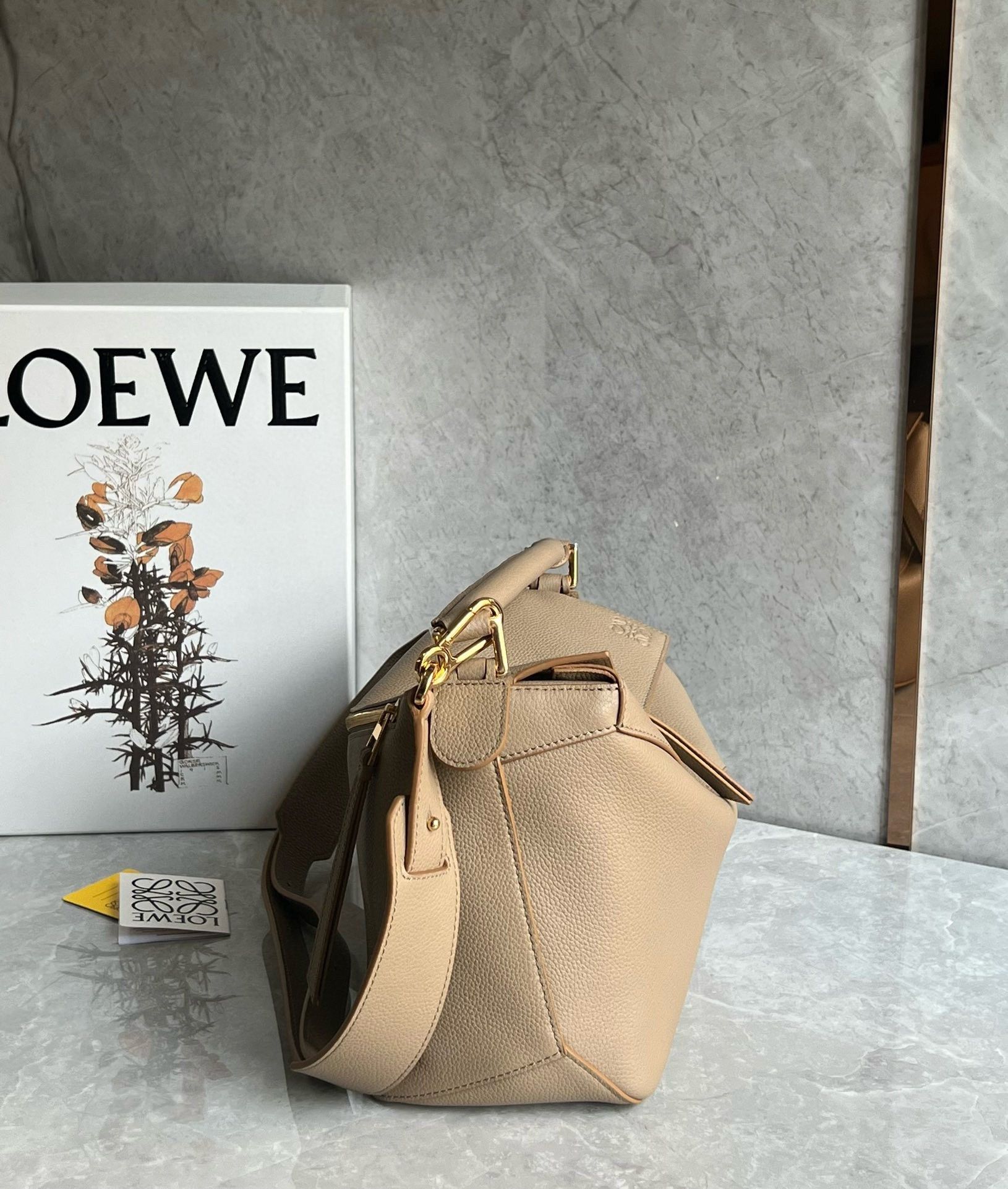 Loewe Puzzle Medium Bag In Sand Grained Calfskin