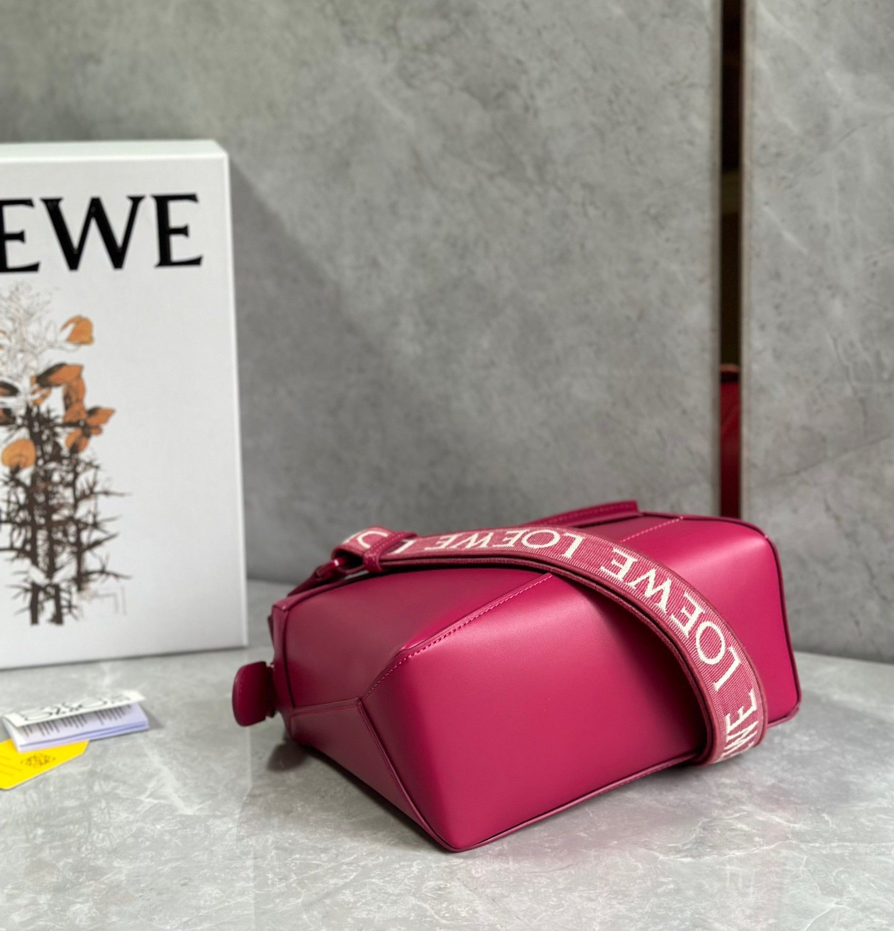 Loewe Puzzle Edge Small Bag In Ruby Red Satin Calfskin