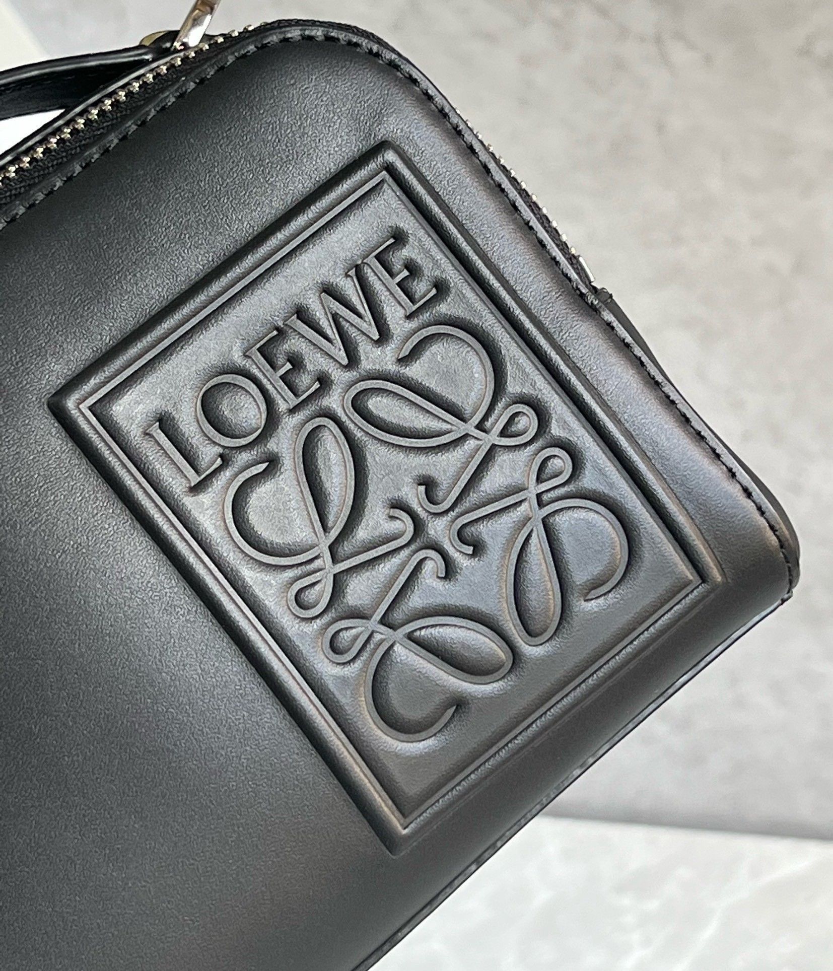 Loewe Mini Camera Crossbody Bag in Black Calfskin