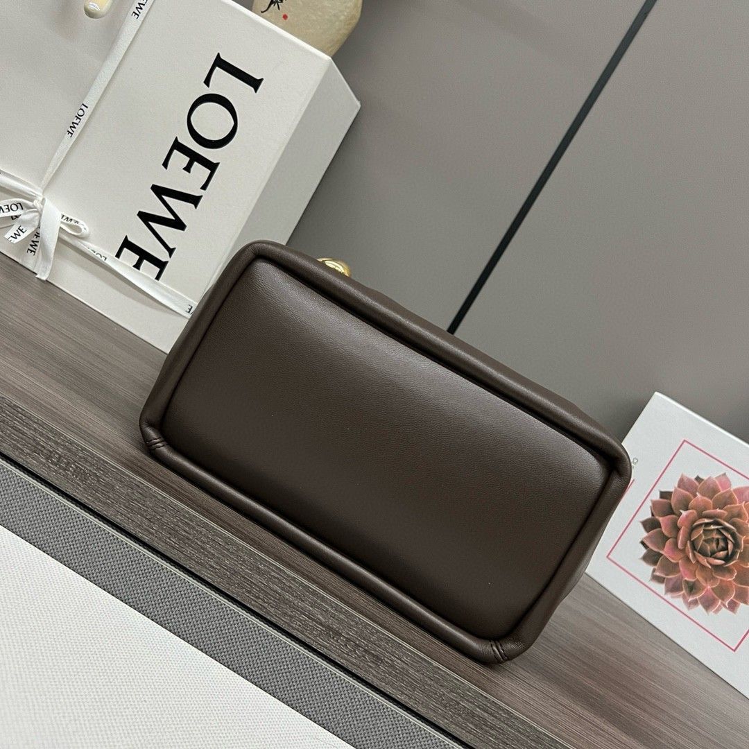 Loewe Small Squeeze Bag in Chocolate Nappa Lambskin