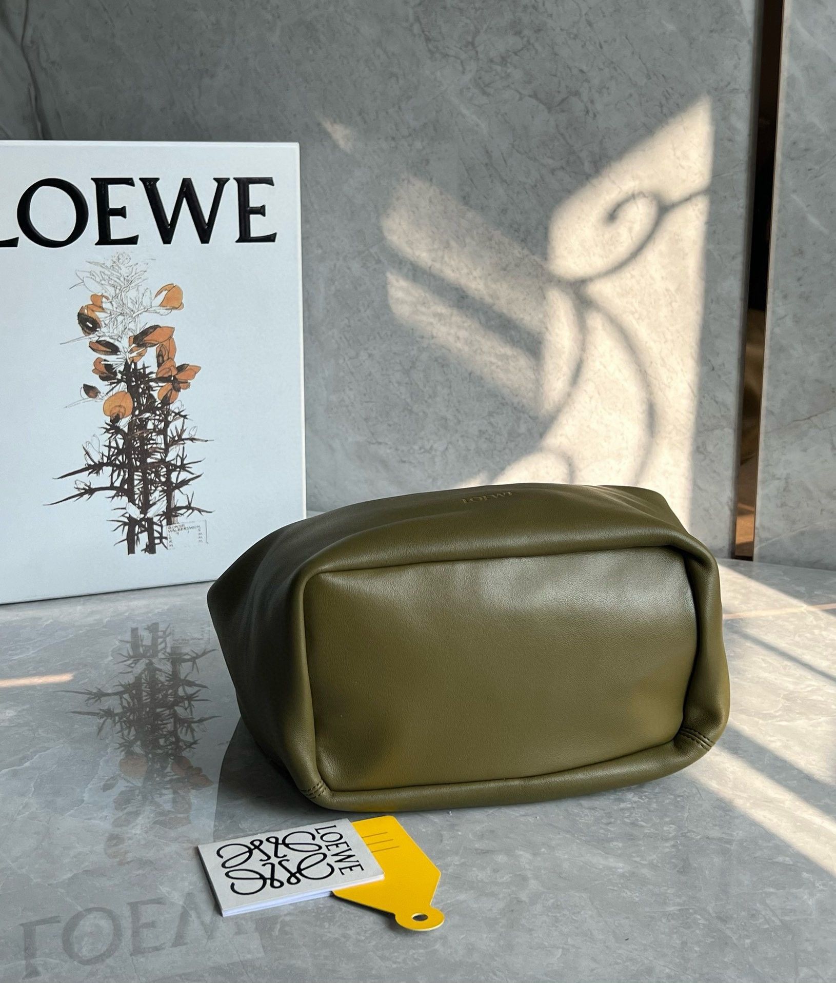 Loewe Small Squeeze Bag in Olive Nappa Lambskin