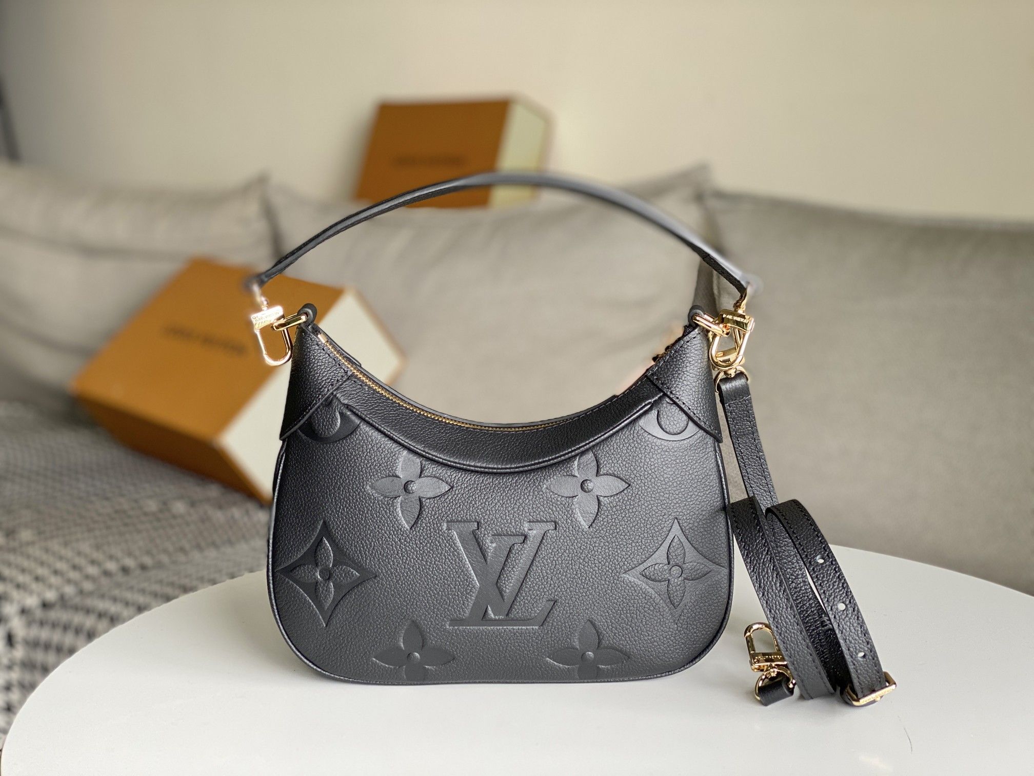 Louis Vuitton Bagatelle Monogram Empreinte Leather Women's Handbags M46002