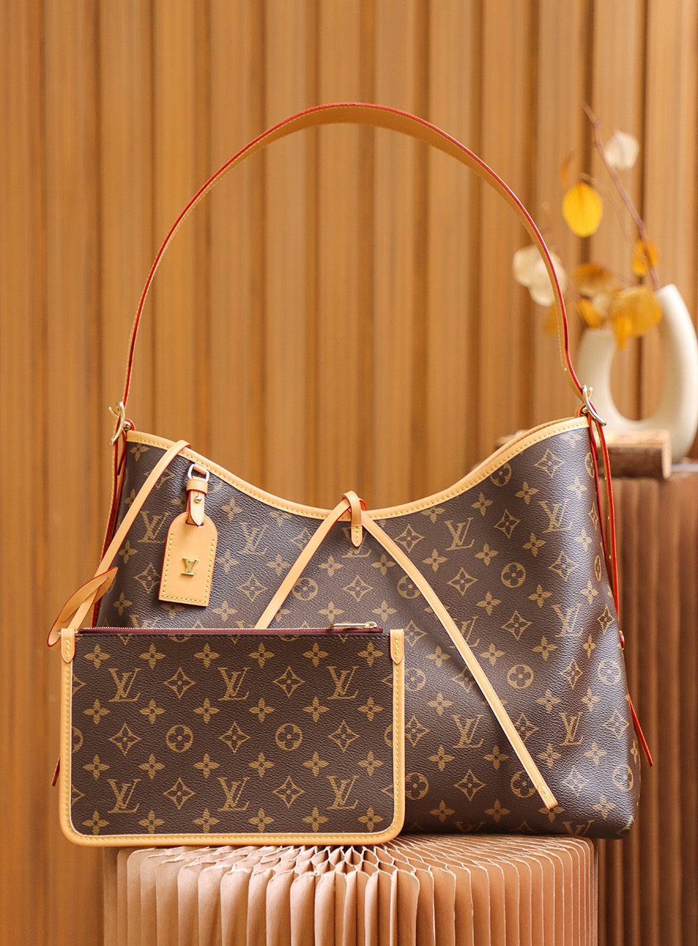 Louis Vuitton CarryAll MM Monogram Canvas Handbag