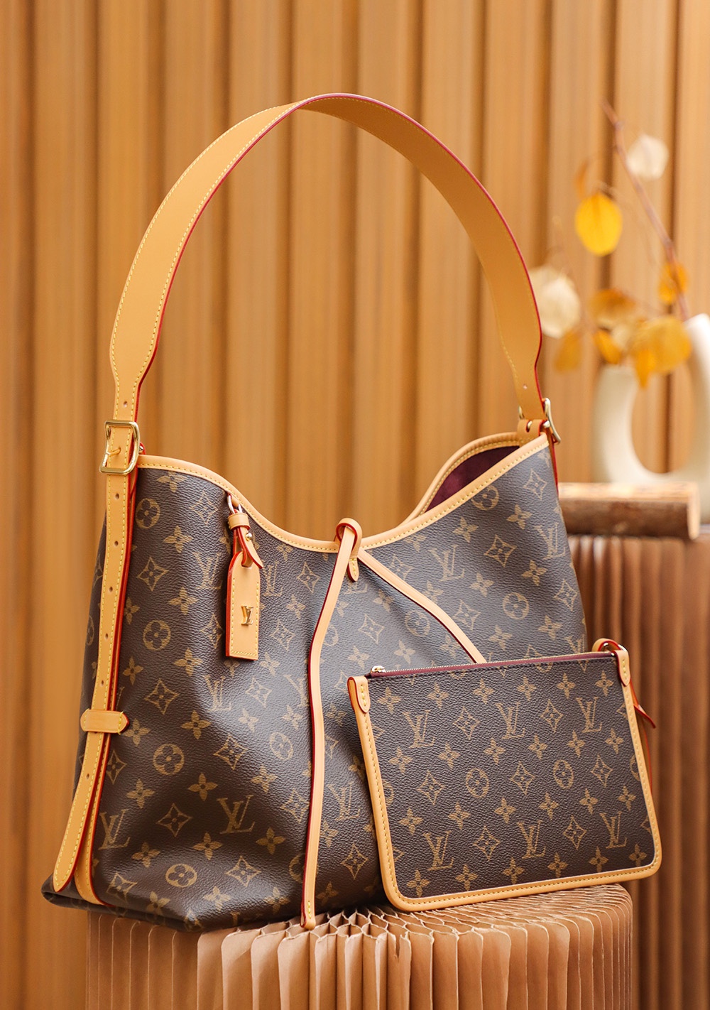 Louis Vuitton CarryAll MM Monogram Canvas Handbag