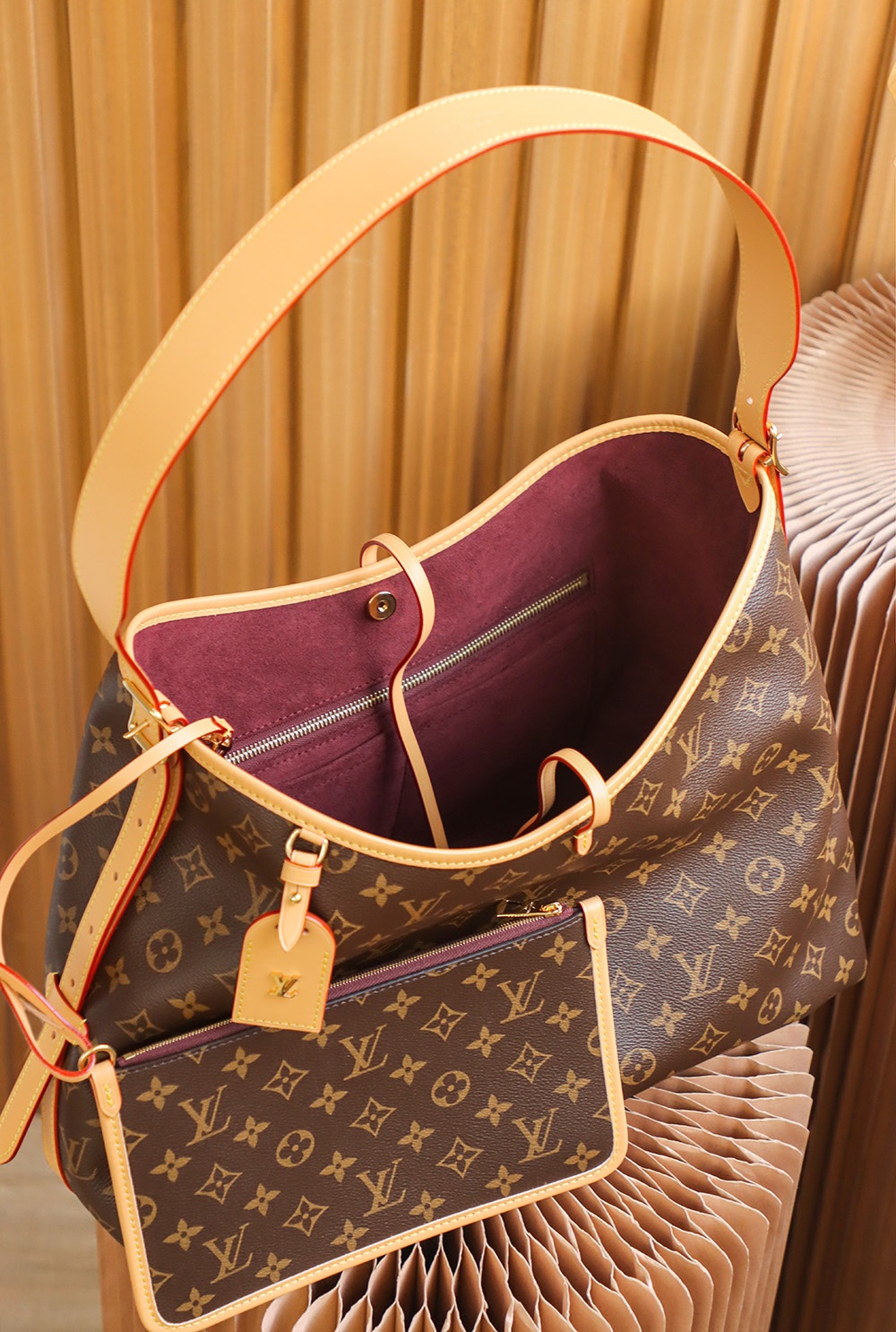 Louis Vuitton CarryAll MM Monogram Canvas Handbag