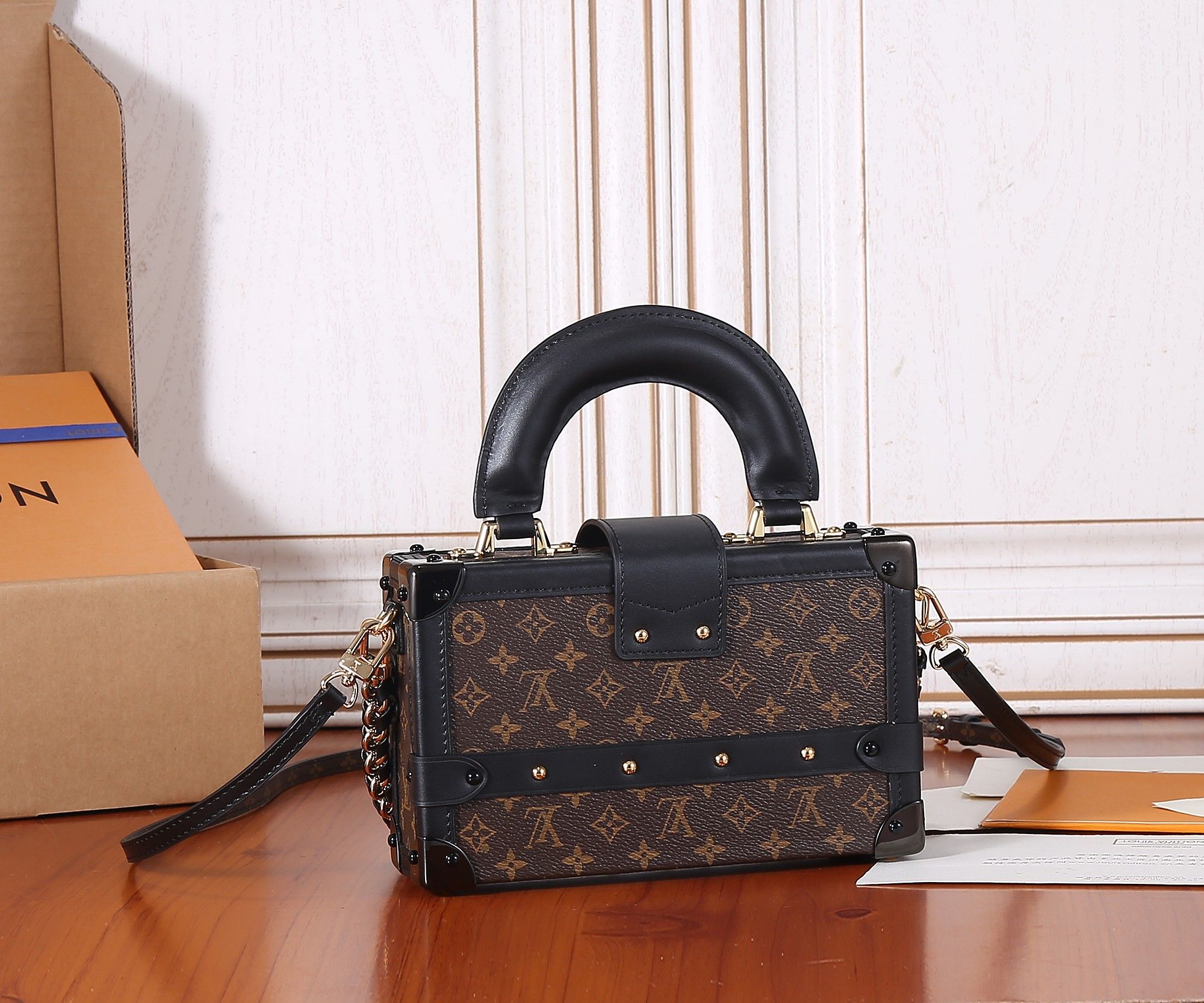 Louis Vuitton Petite Malle Capitale Monogram Canvas Women's Handbags M46755