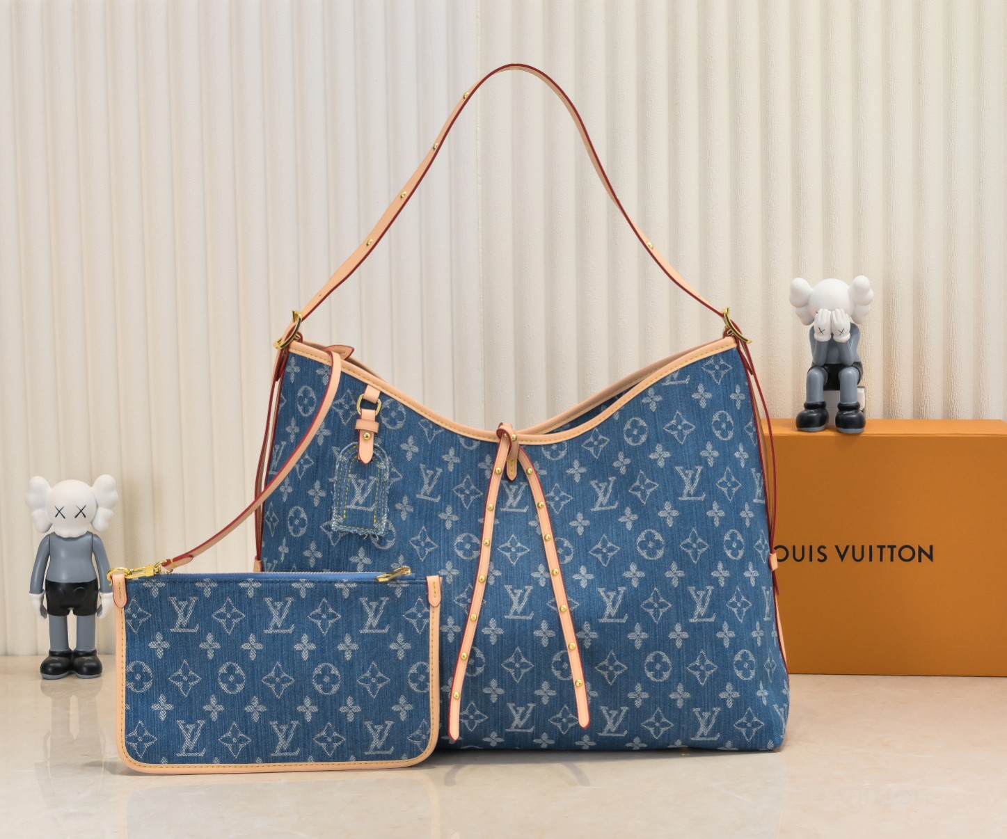 Louis Vuitton CarryAll MM Monogram Denim Women's Handbags M46855