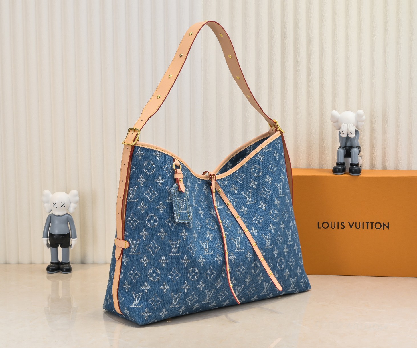 Louis Vuitton CarryAll MM Monogram Denim Women's Handbags M46855