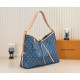 Louis Vuitton CarryAll MM Monogram Denim Women's Handbags M46855