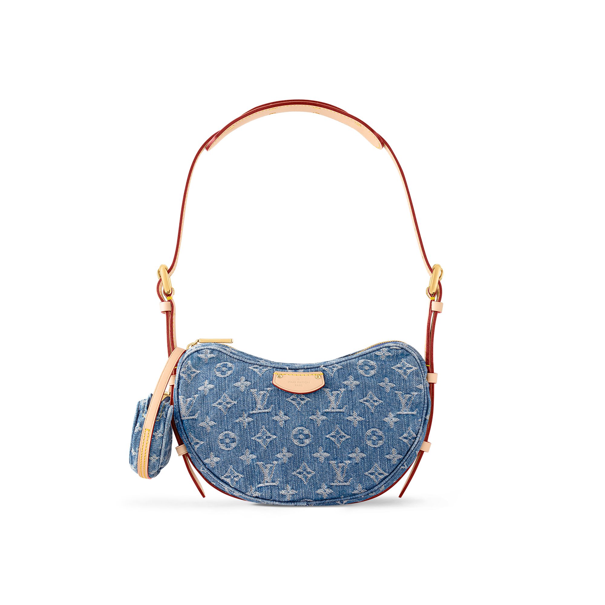 Louis Vuitton Croissant MM Monogram Denim Women's Handbags M46856