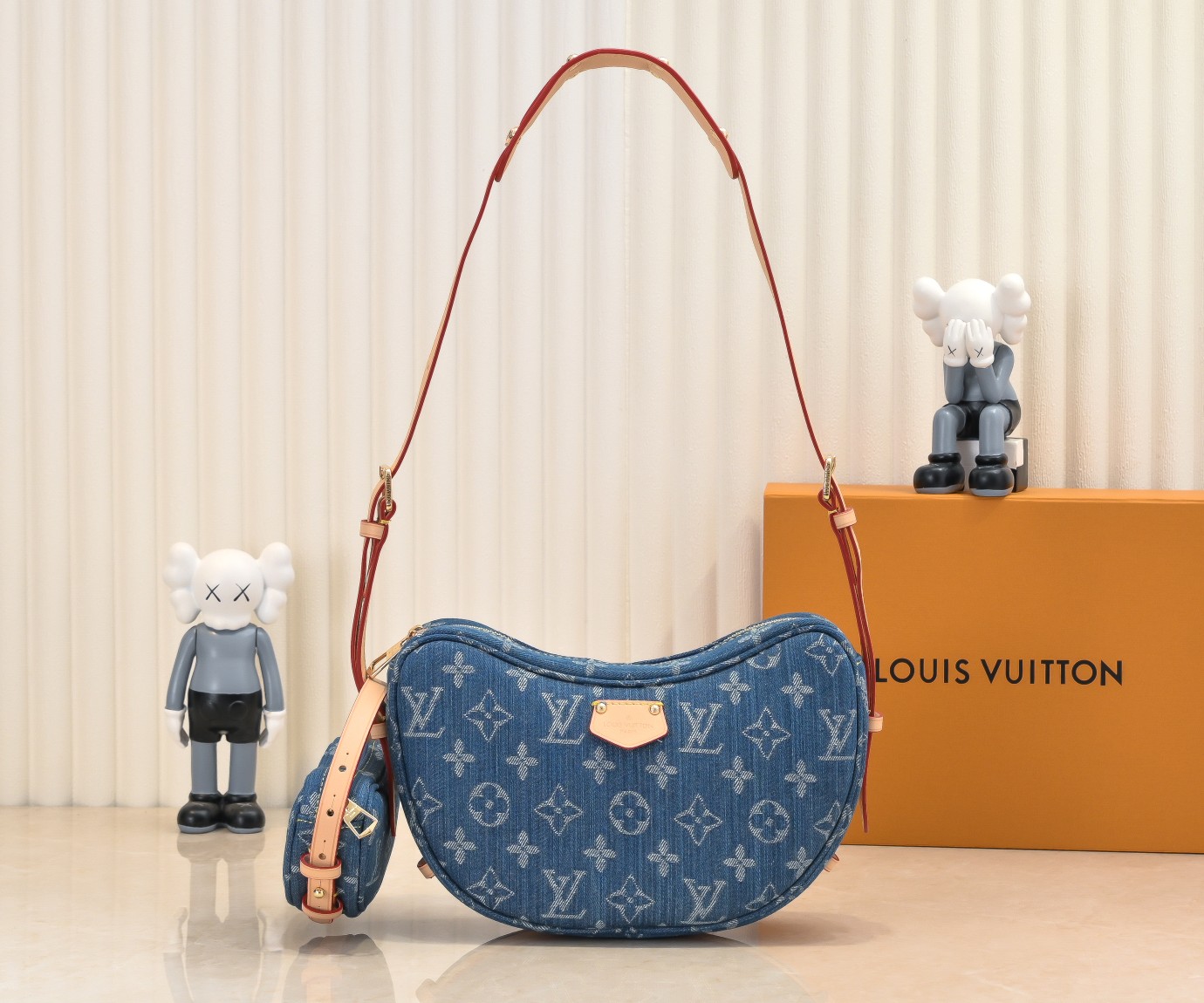 Louis Vuitton Croissant MM Monogram Denim Women's Handbags M46856