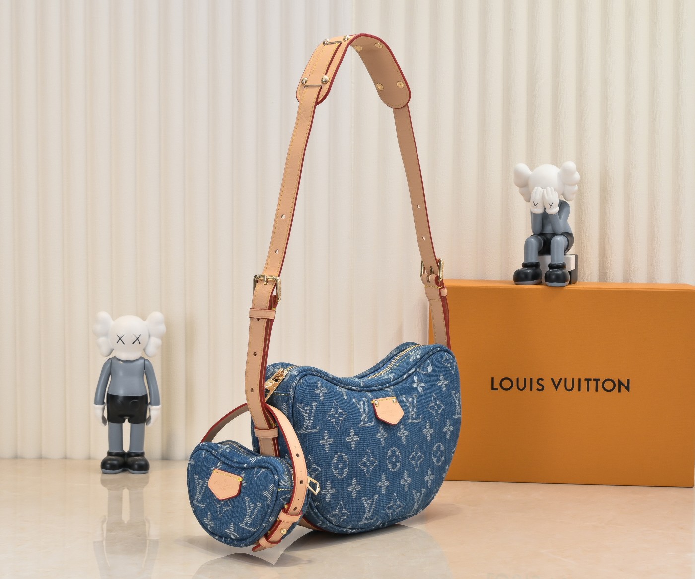 Louis Vuitton Croissant MM Monogram Denim Women's Handbags M46856