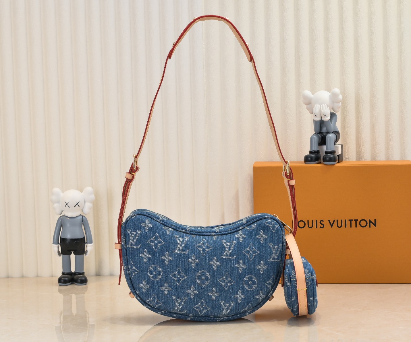 Louis Vuitton Croissant MM Monogram Denim Women's Handbags M46856