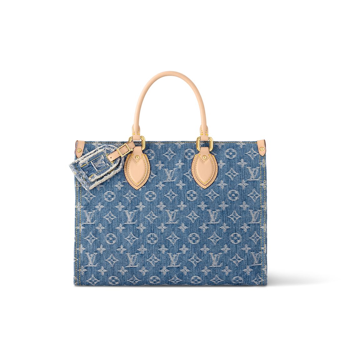 Louis Vuitton OnTheGo MM Monogram Denim Women's Handbags M46871