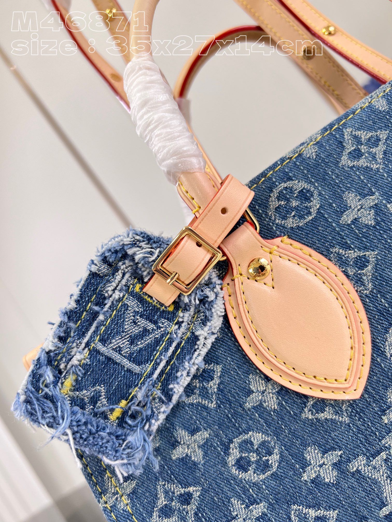 Louis Vuitton OnTheGo MM Monogram Denim Women's Handbags M46871