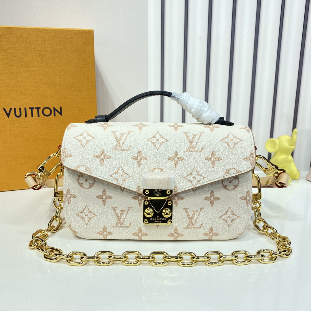 Louis Vuitton Pochette Métis East West Monogram Canvas Handbag