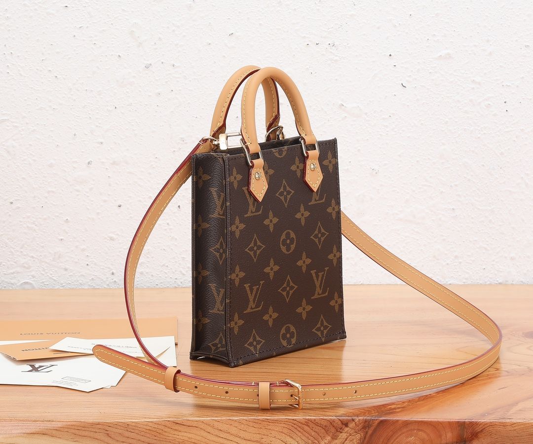 Louis Vuitton Petit Sac Plat Monogram Canvas Women's Handbags M81295