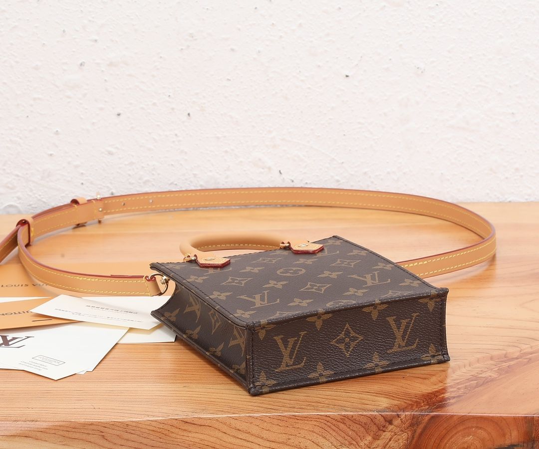 Louis Vuitton Petit Sac Plat Monogram Canvas Women's Handbags M81295