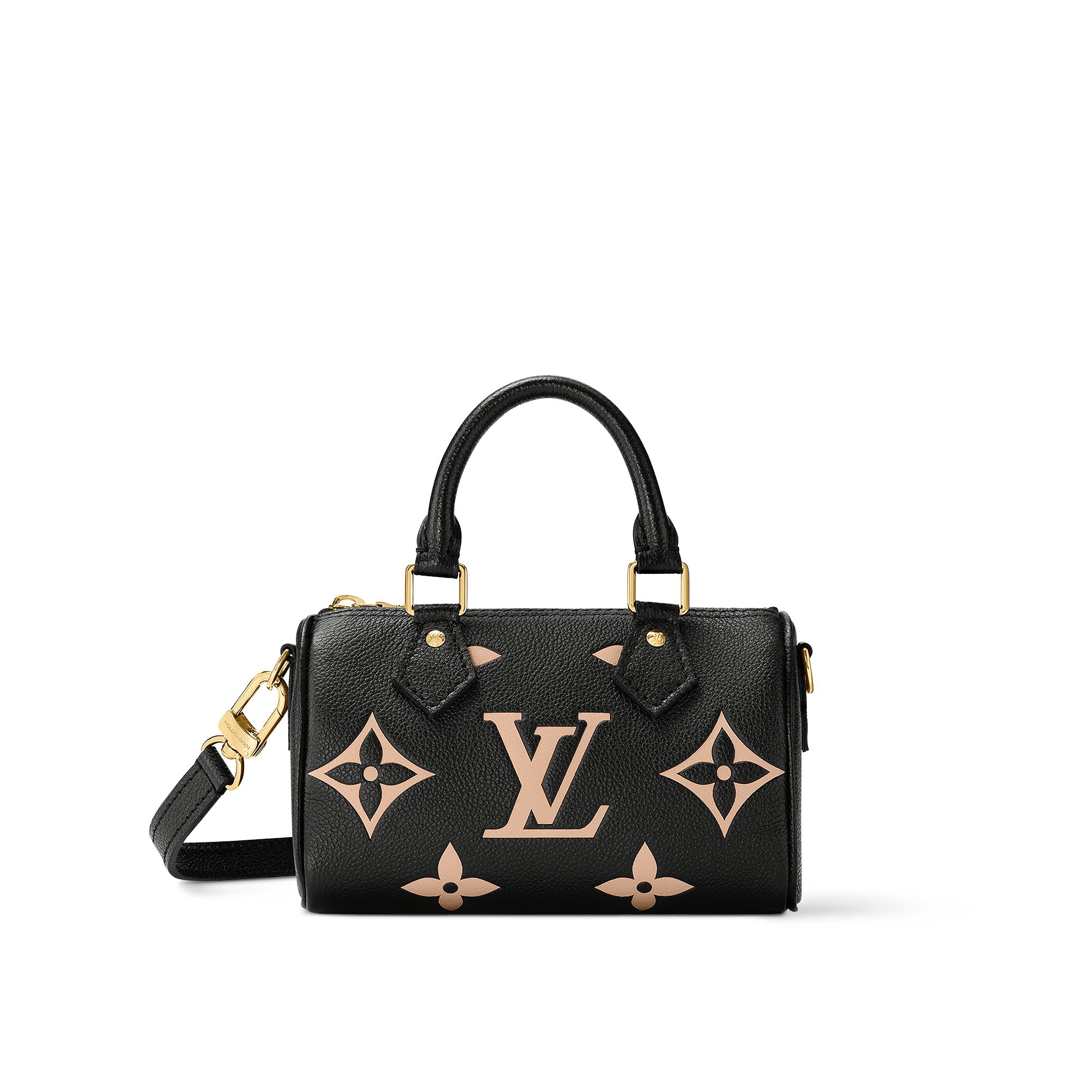 Louis Vuitton Nano Speedy Bicolor Monogram Empreinte Leather Women's Handbags M81456