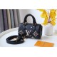 Louis Vuitton Nano Speedy Bicolor Monogram Empreinte Leather Women's Handbags M81456