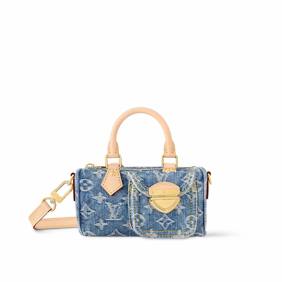 Louis Vuitton Nano Speedy Monogram Denim Women's Handbags M82950