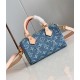 Louis Vuitton Nano Speedy Monogram Denim Women's Handbags M82950