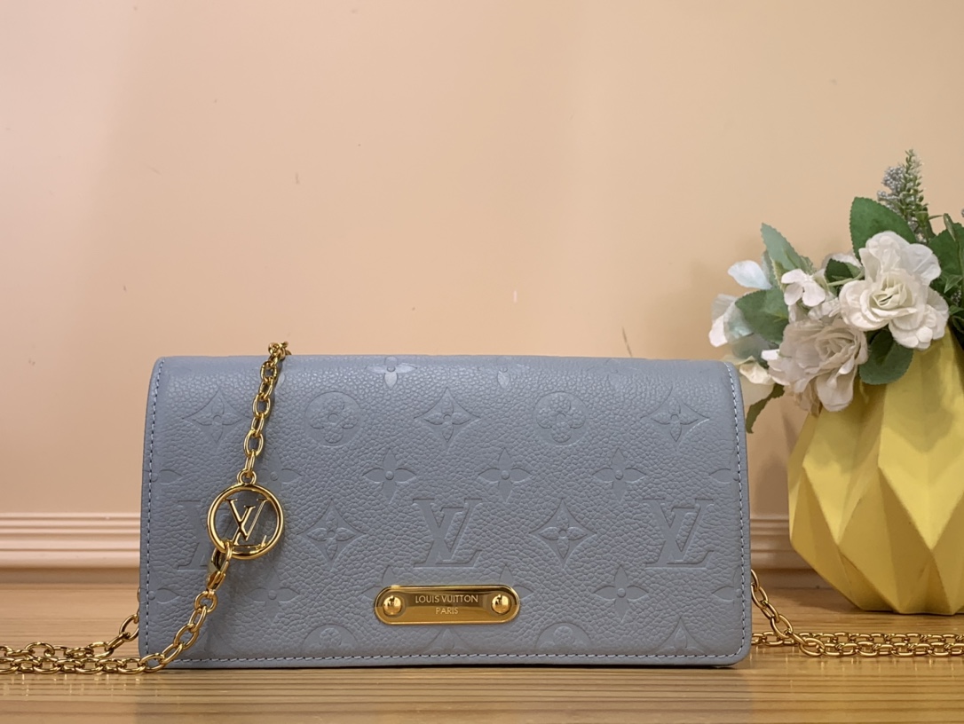 Louis Vuitton Wallet On Chain Lily Monogram Empreinte Leather Women's Handbag M83233