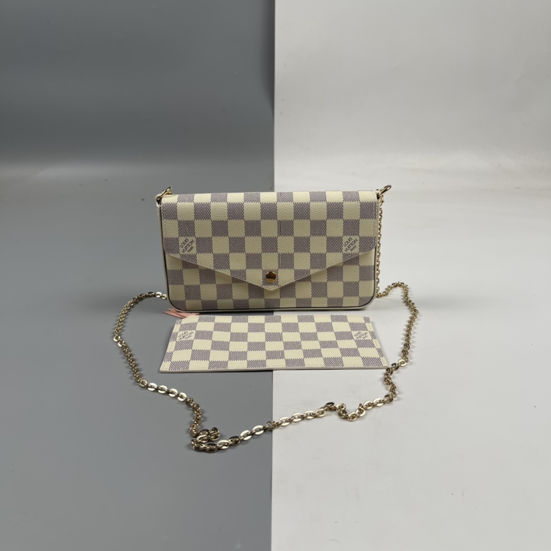 Louis Vuitton Félicie Pochette Damier Azur Canvas Women's Handbag N40491