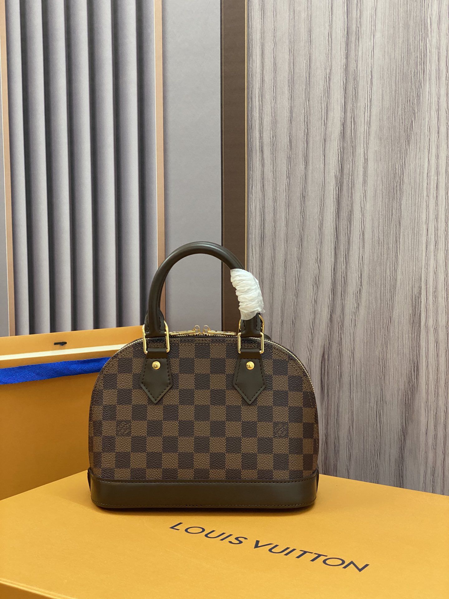 Louis Vuitton Alma BB Damier Ebène Canvas Women's Handbags N41221