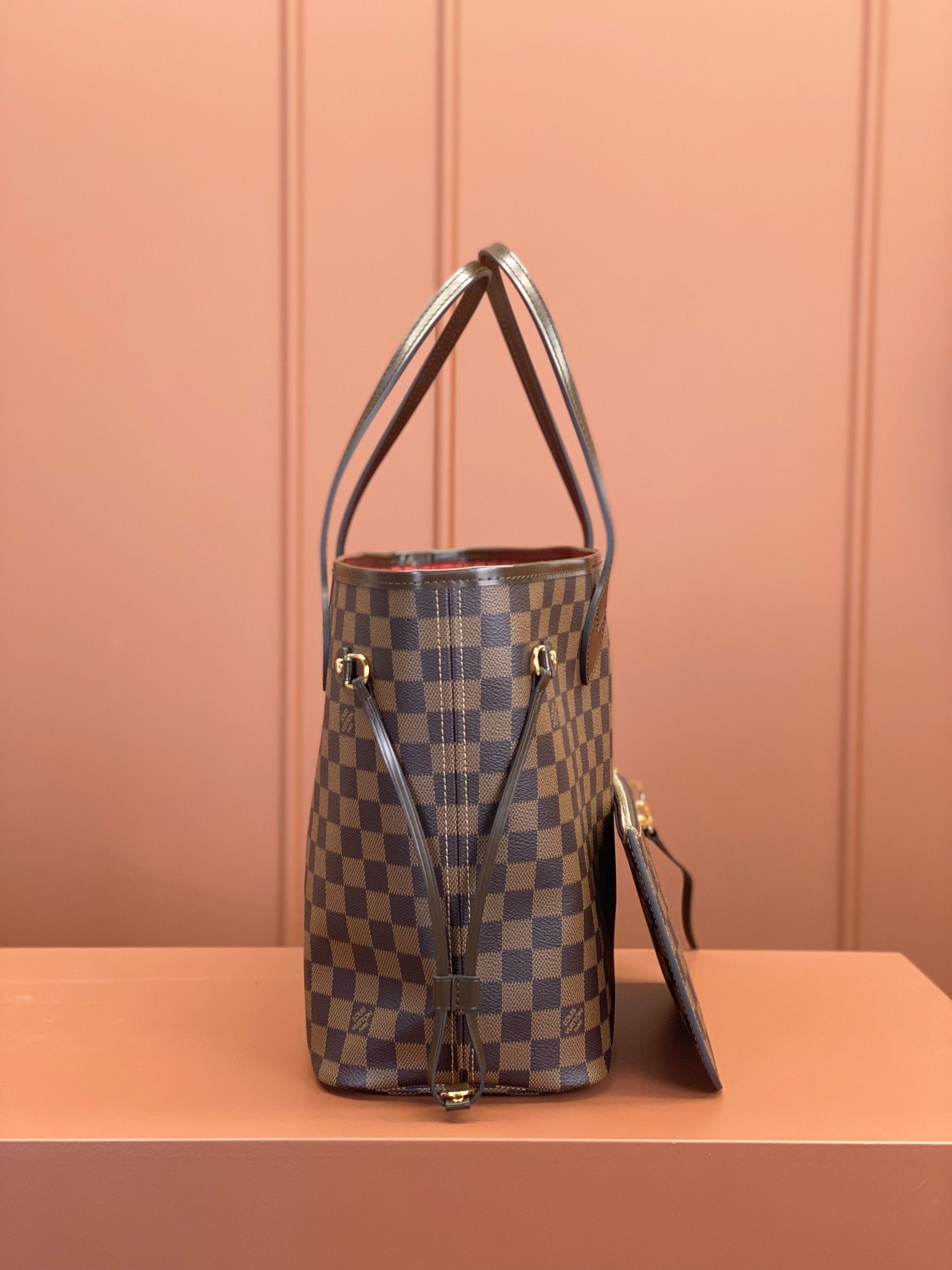 Louis Vuitton Neverfull MM Damier Ebène Canvas Women's Handbags N41358