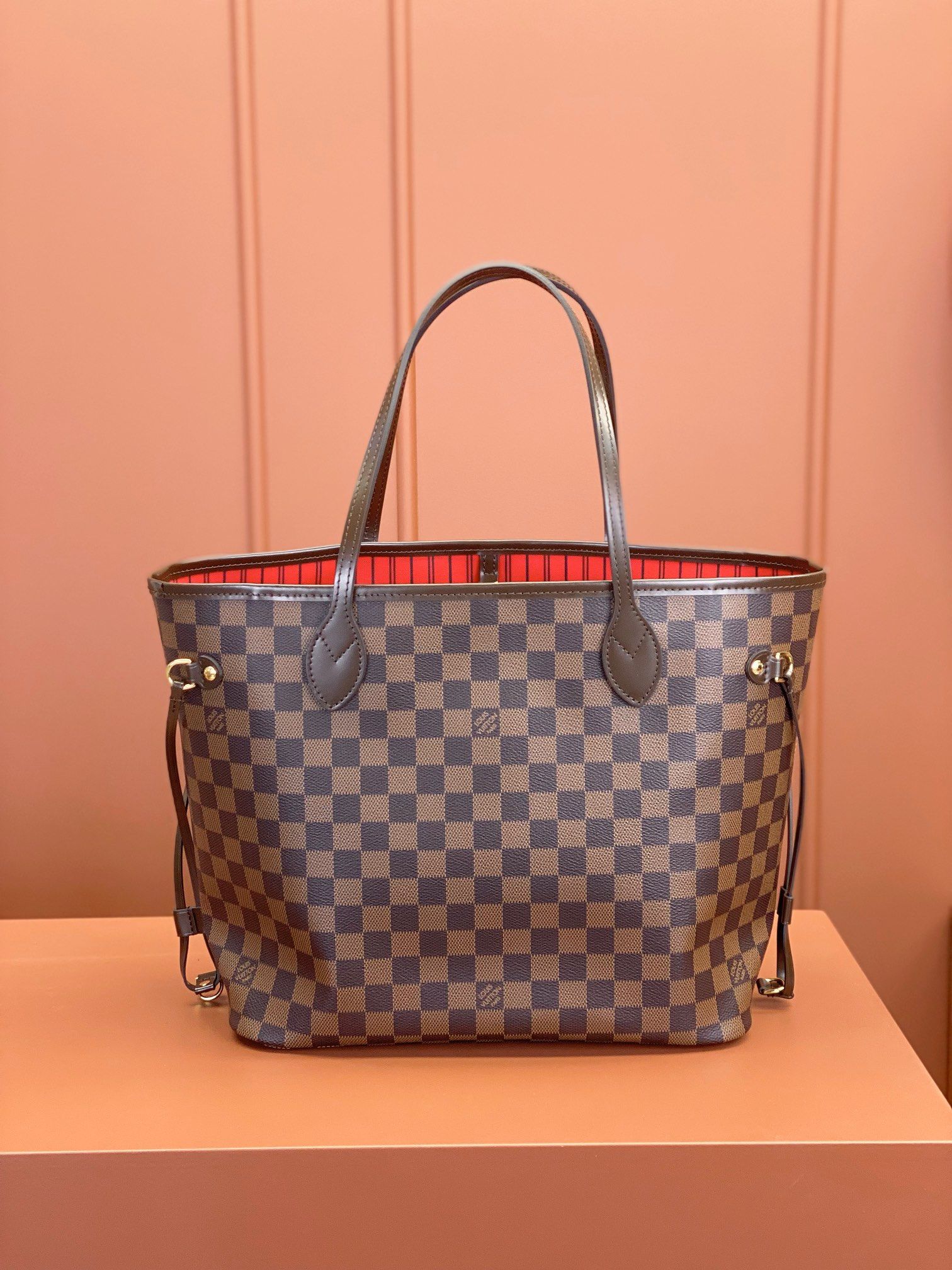 Louis Vuitton Neverfull MM Damier Ebène Canvas Women's Handbags N41358