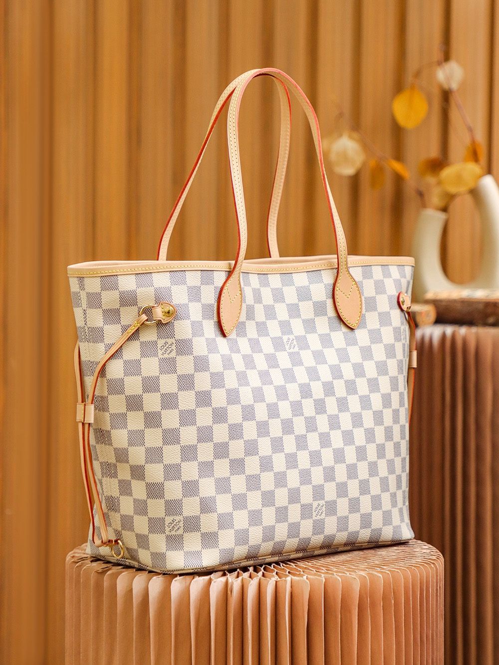 Louis Vuitton Neverfull MM Damier Azur Canvas Women's Handbags N41361