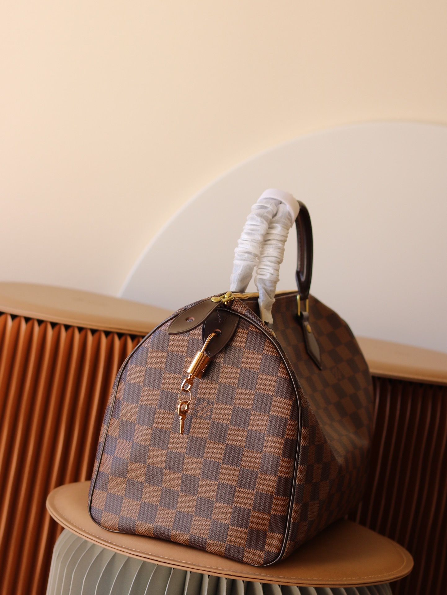 Louis Vuitton Speedy 35 Damier Ebène Canvas Women's Handbags N41363