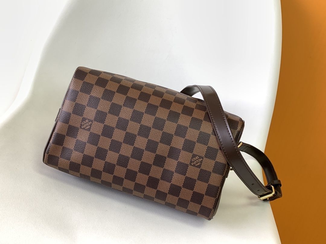 Louis Vuitton Speedy Bandouliere 35 Damier Ebène Canvas Women's Handbags N41366