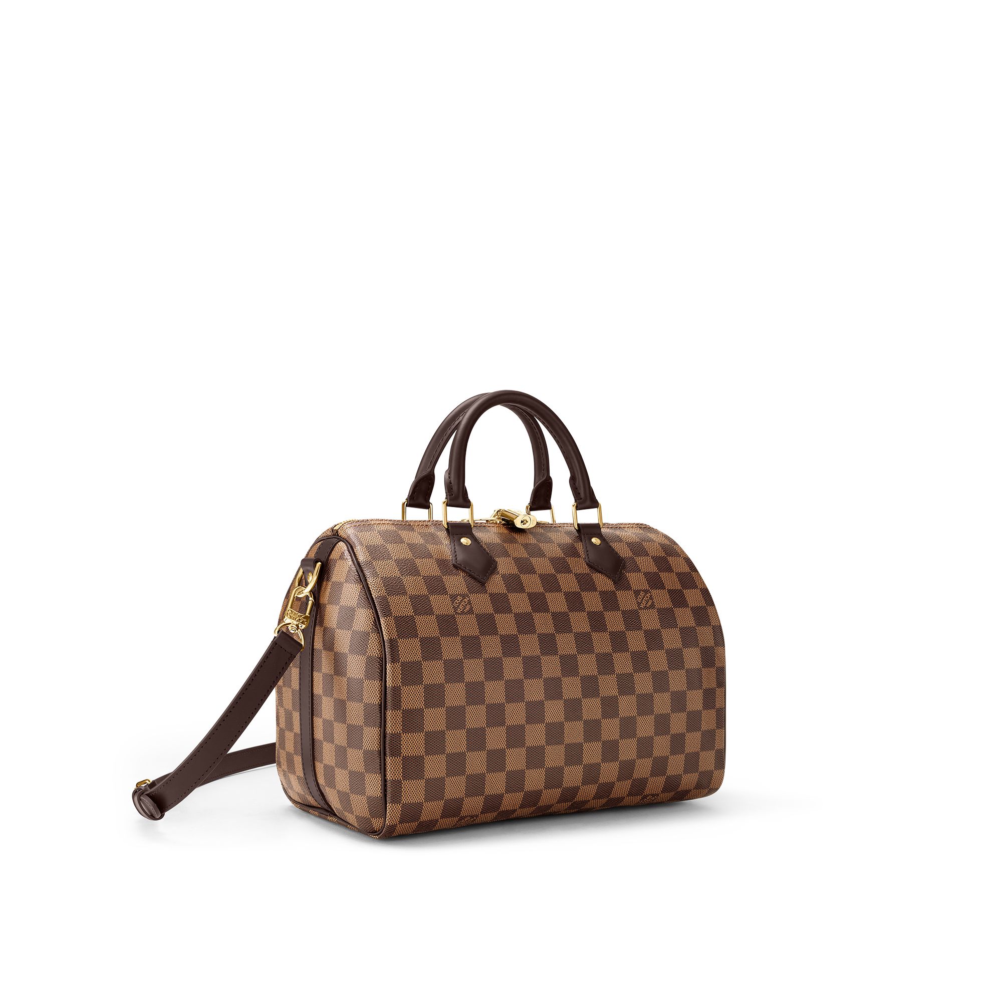 Louis Vuitton Speedy Bandouliere 30 Damier Ebène Canvas Women's Handbags N41367