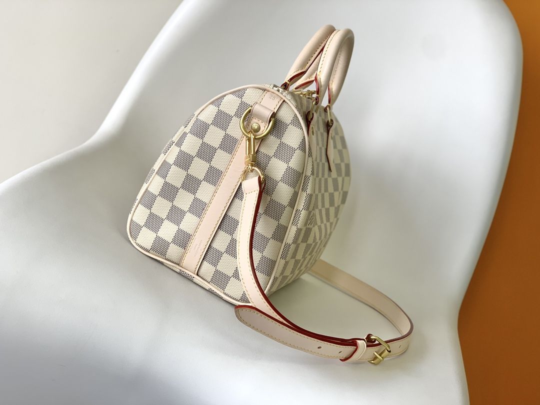 Louis Vuitton Speedy Bandoulière 25 Damier Azur Canvas Women's Handbags N41374