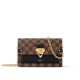 Louis Vuitton Vavin Chain Wallet Damier Ebène Canvas Women's Handbag N60221